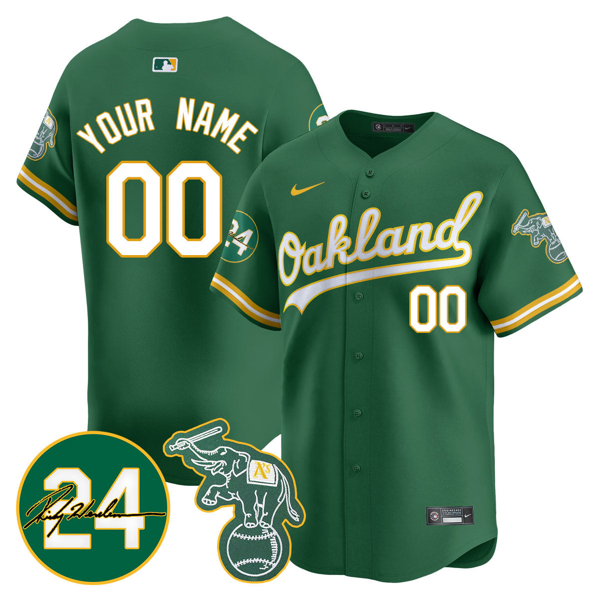 Custom Oakland Athletics 2024 Ricky Henderson Memorial Jersey - All Stitched