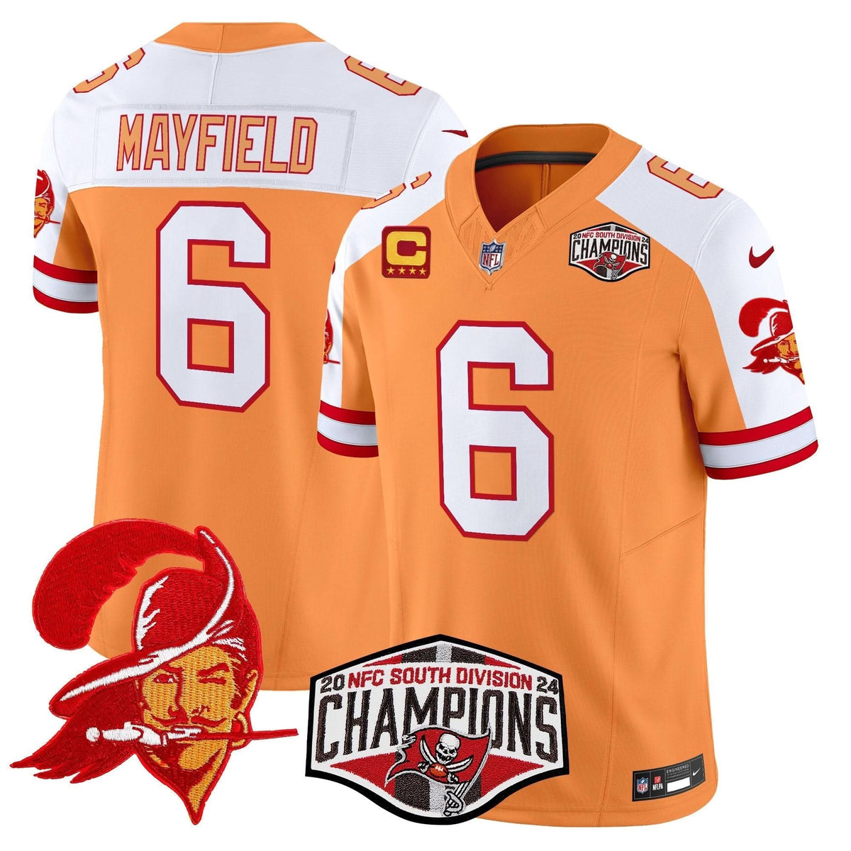TBB Creamsicle 2024 NFC South Division Champions Patch Vapor Limited Jersey
