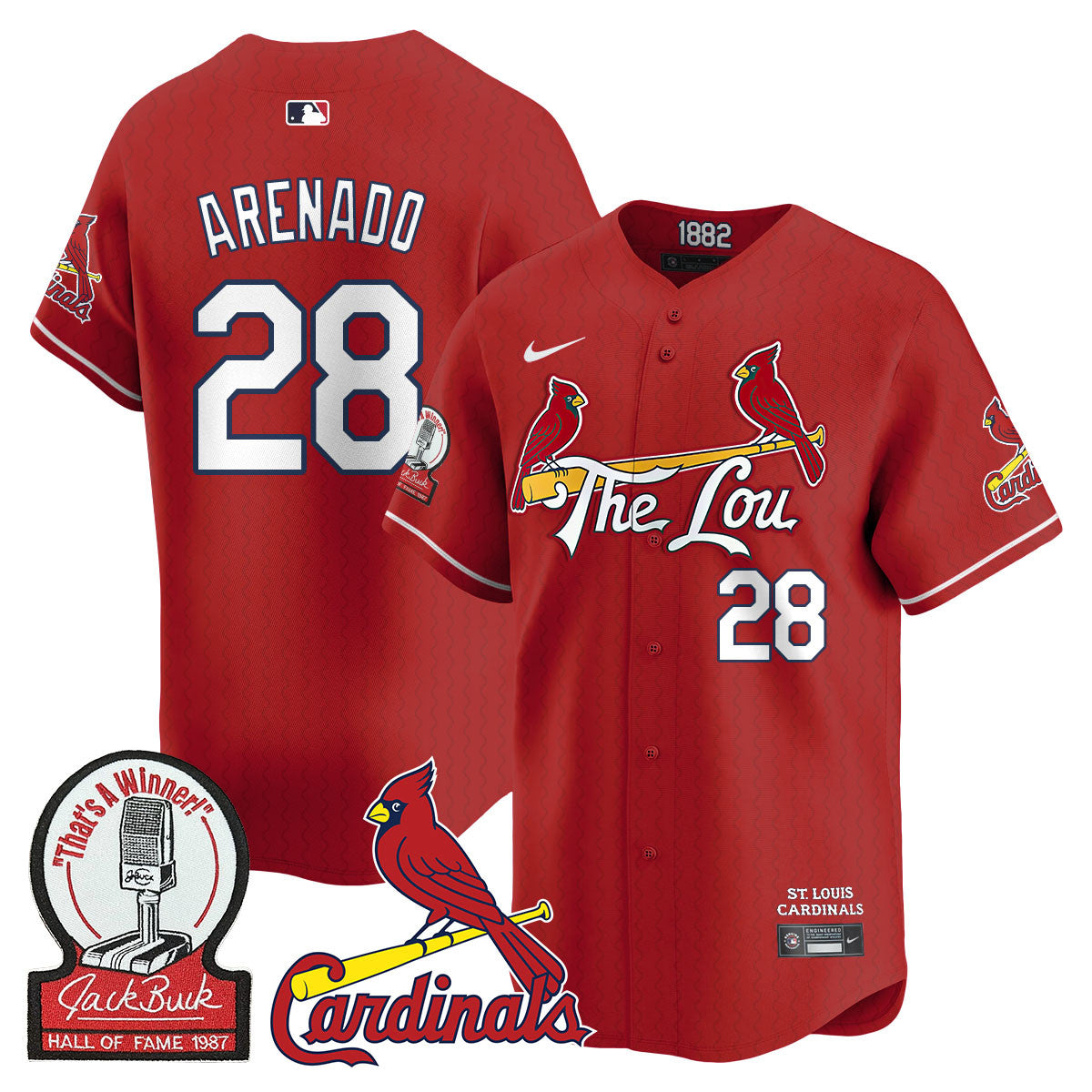 Men's St. Louis Cardinals Jack Buck Limited Jersey - All Stitched