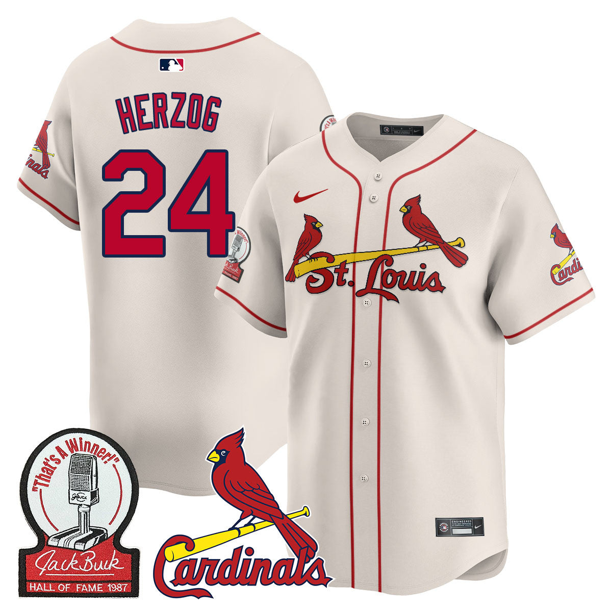 Men's St. Louis Cardinals Jack Buck Limited Jersey - All Stitched