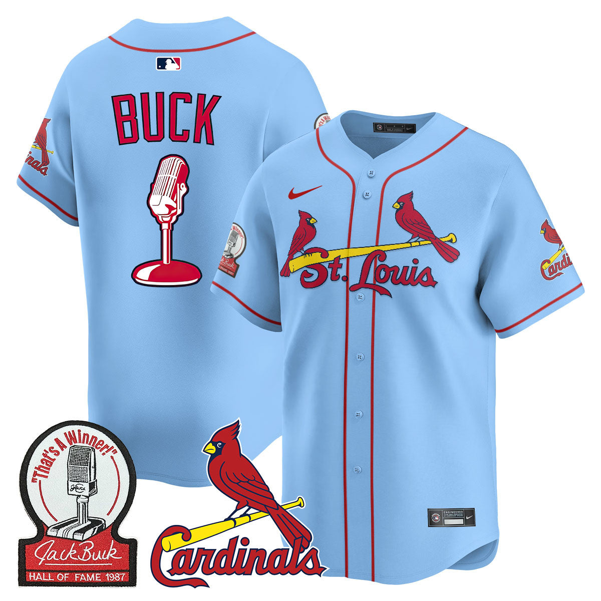 Men's St. Louis Cardinals Jack Buck Limited Jersey - All Stitched