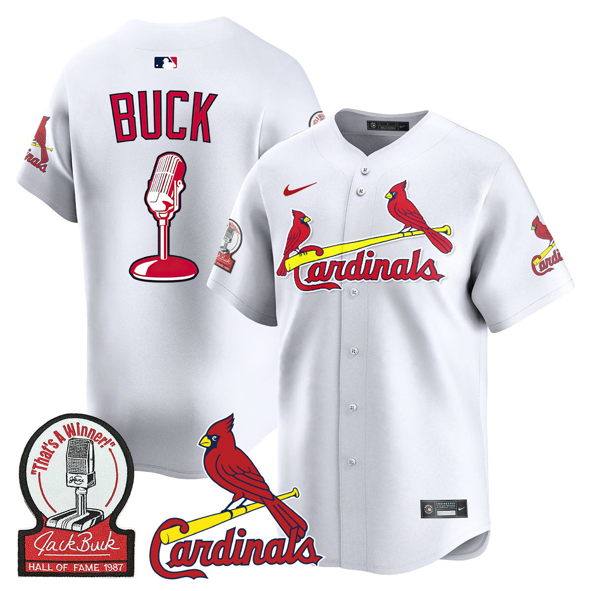 Men's St. Louis Cardinals Jack Buck Limited Jersey - All Stitched