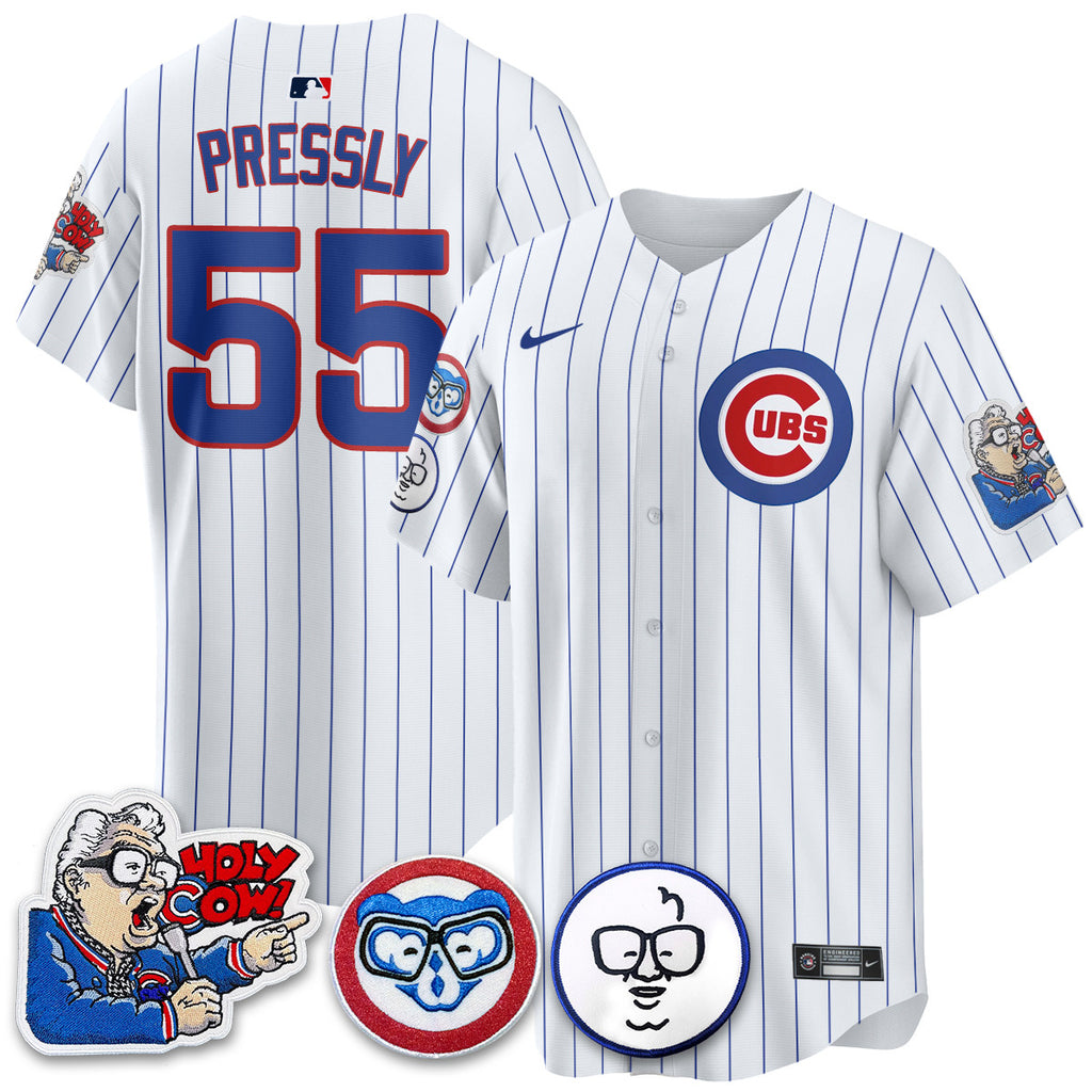Men's Chicago Cubs Limited Jersey - Harry Caray "Holy Cow" Patch - All Stitched