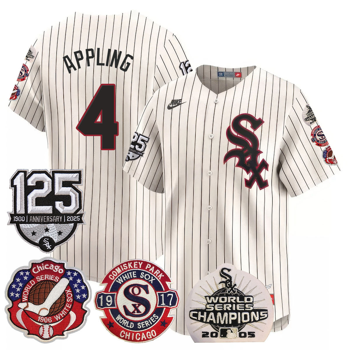 Men's Chicago White Sox 125th Anniversary - World Series Champions Jersey - All Stitched