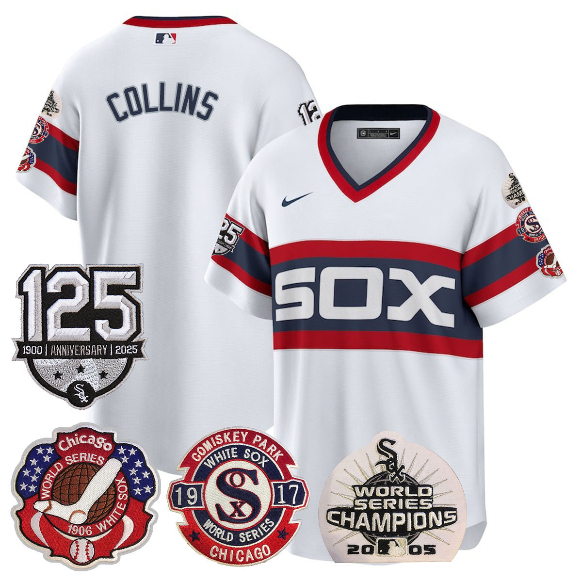Men's Chicago White Sox 125th Anniversary - World Series Champions Jersey - All Stitched