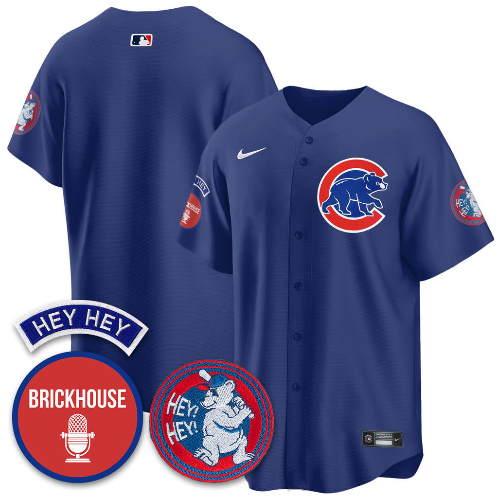 Men's Chicago Cubs Limited Jersey - Jack Brickhouse "Hey Hey" Patch - All Stitched