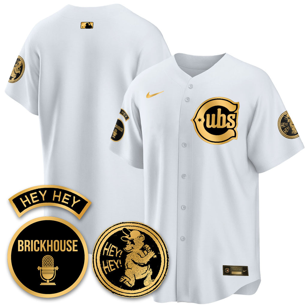 Men's Chicago Cubs Limited Jersey - Jack Brickhouse "Hey Hey" Patch - All Stitched