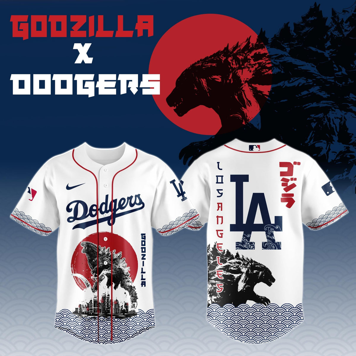 Godzilla x Los Angeles Dodgers Japan Edition Jersey