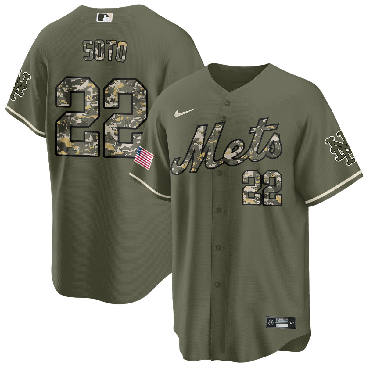 New York Mets 2025 Sean Manaea Camo Jersey - All Stitched