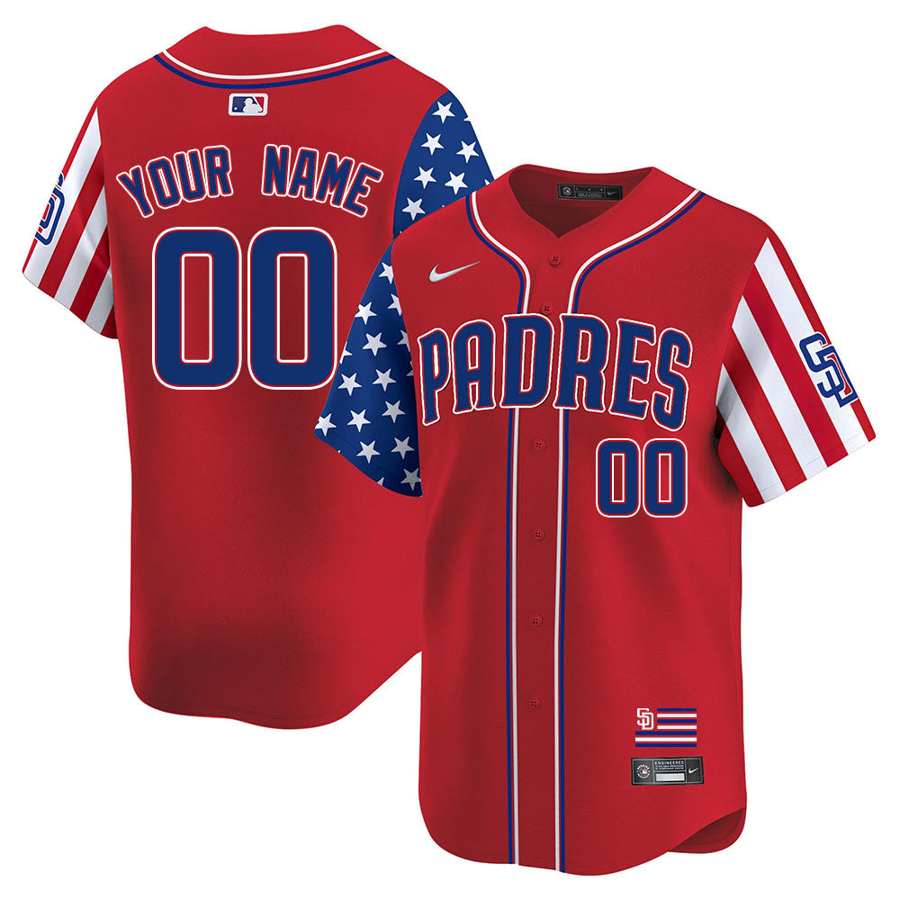 Custom Gender/Name San Diego Padres Independence Day Jersey - All Stitched