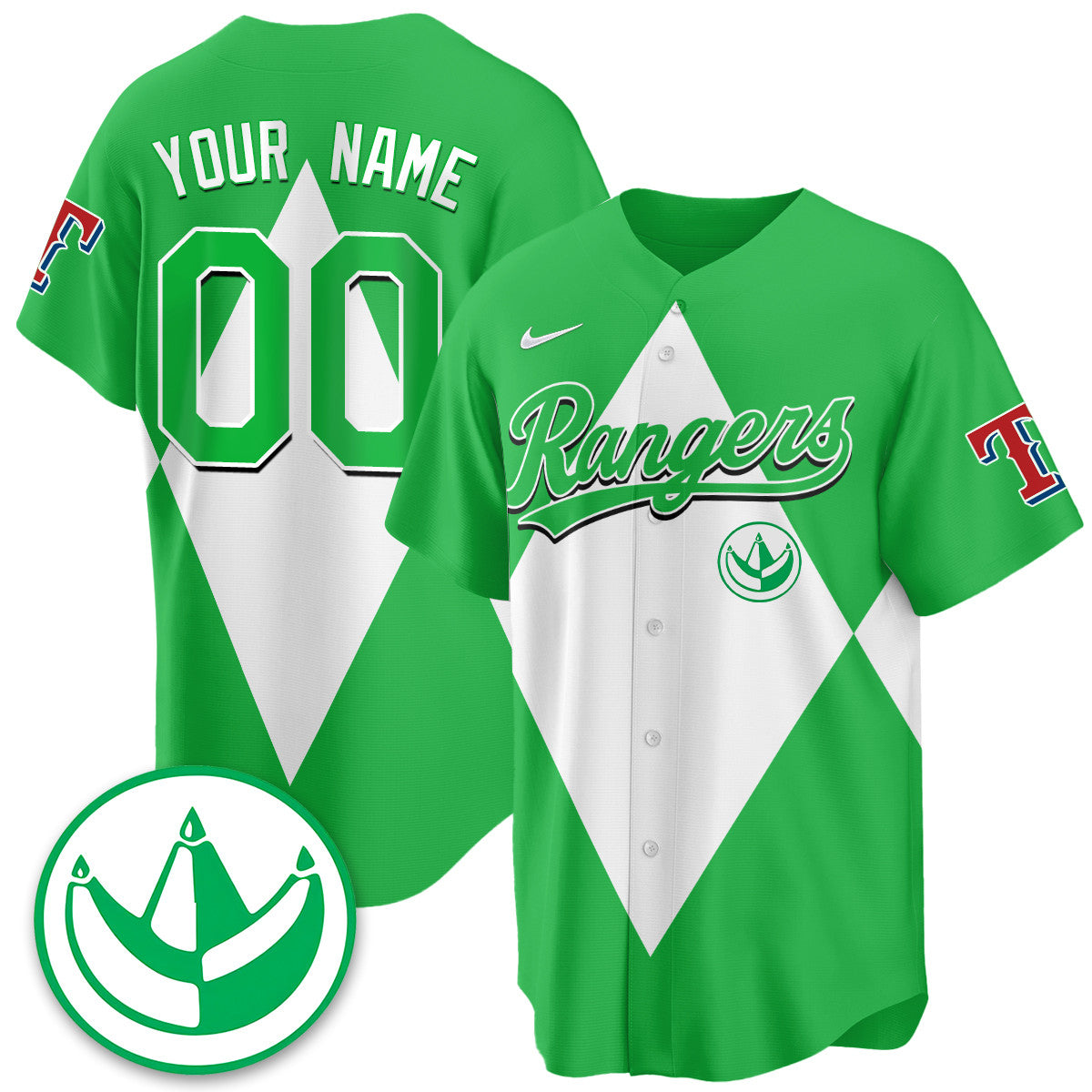 Custom Texas Rangers Power Rangers Limited Jersey - All Stitched