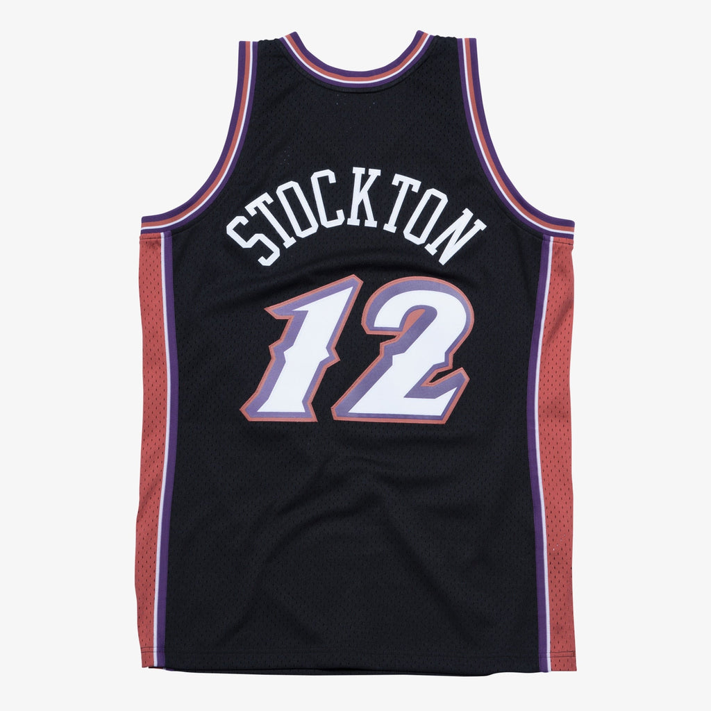 John Stockton Utah Jazz 1998-99 Black Jersey Stitched
