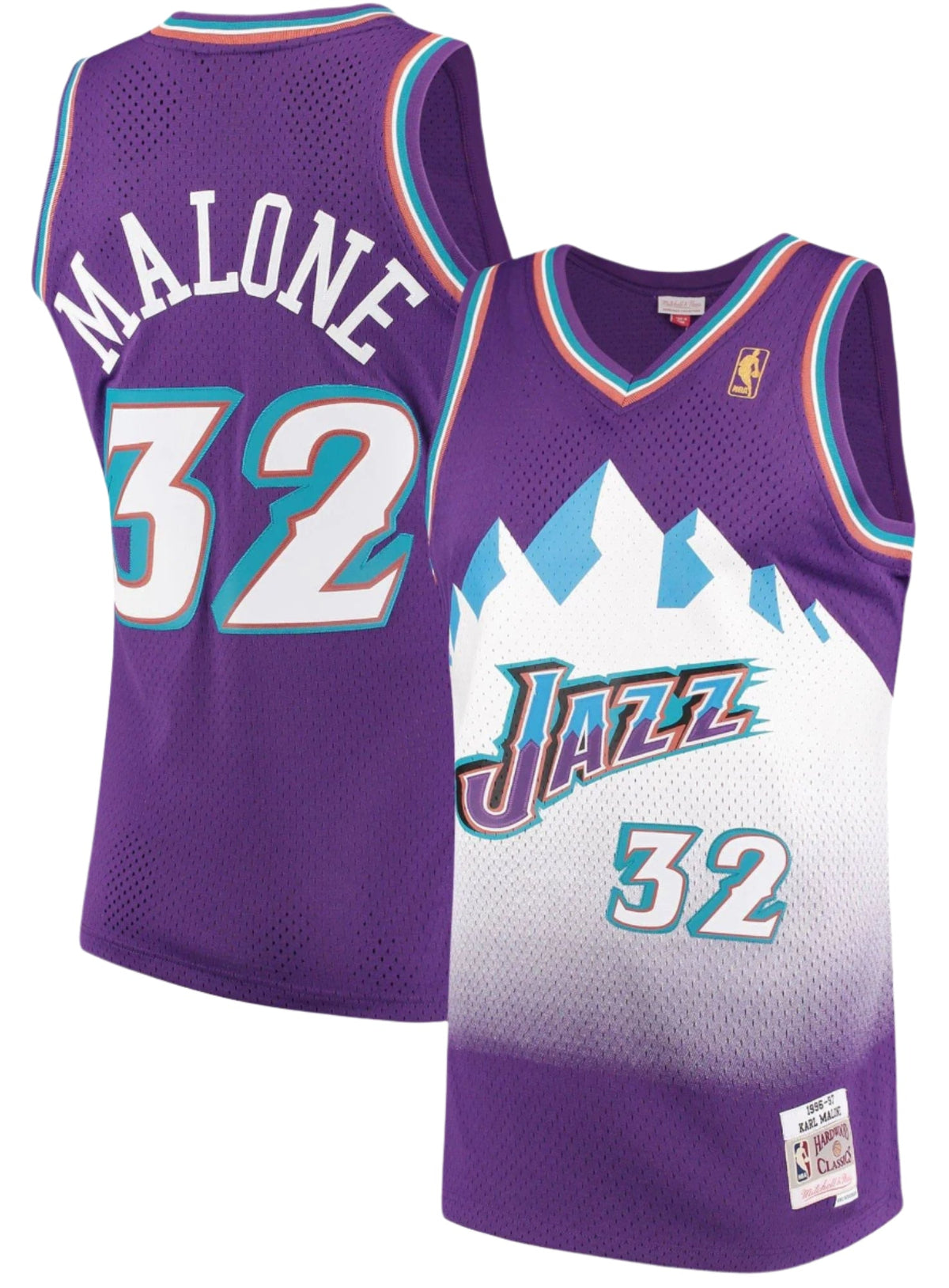 Men's Karl Malone Utah Jazz Mitchell & Ness 1996-97 Hardwood Classics Swingman Jersey
