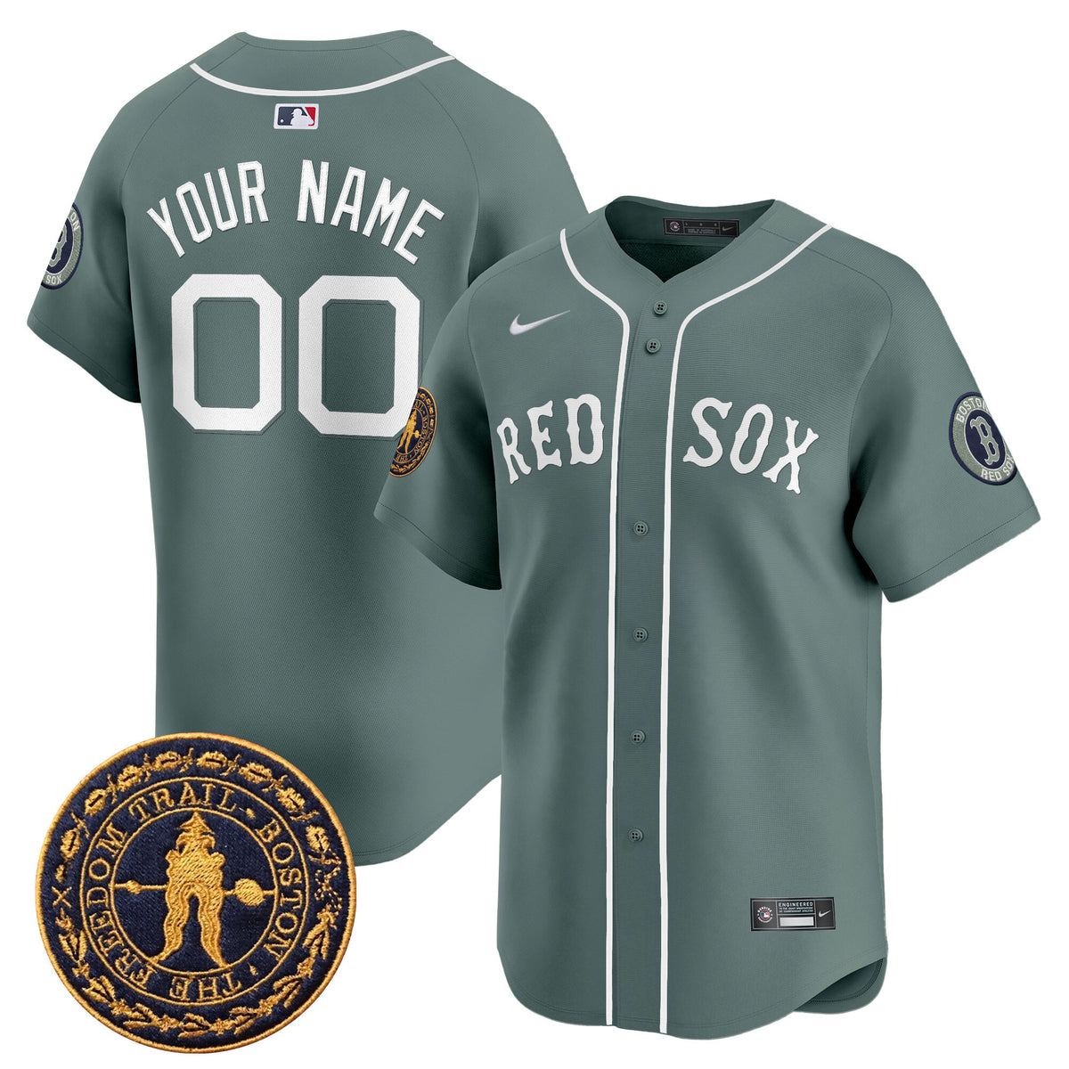 Boston Red Sox Freedom Trail Patch Vapor Premier Limited Custom Jersey - All Stitched