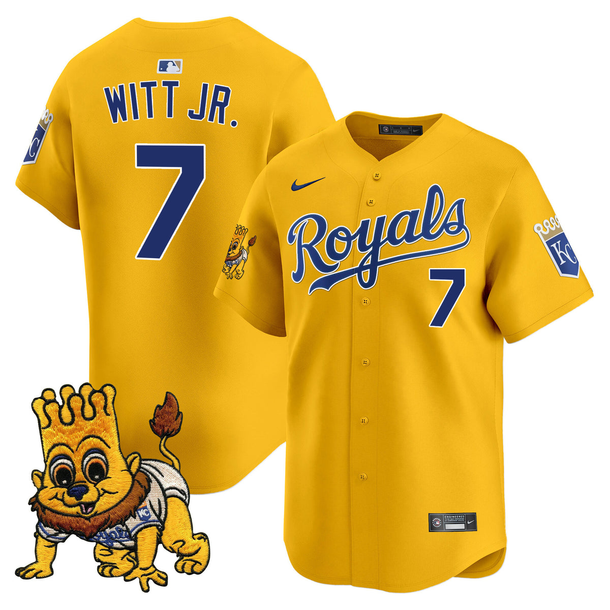 Men's Kansas City Royals Sluggerrr Patch Vapor Premier Limited Jersey - All Stitched