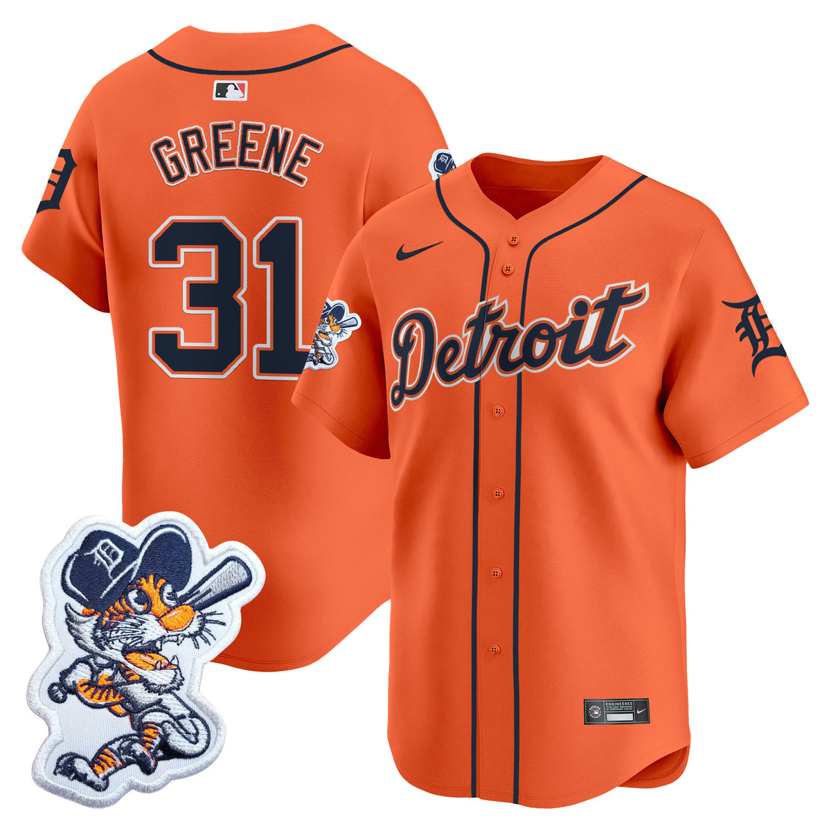 Detroit Tigers Paws Patch Vapor Premier Limited Jersey - All Stitched