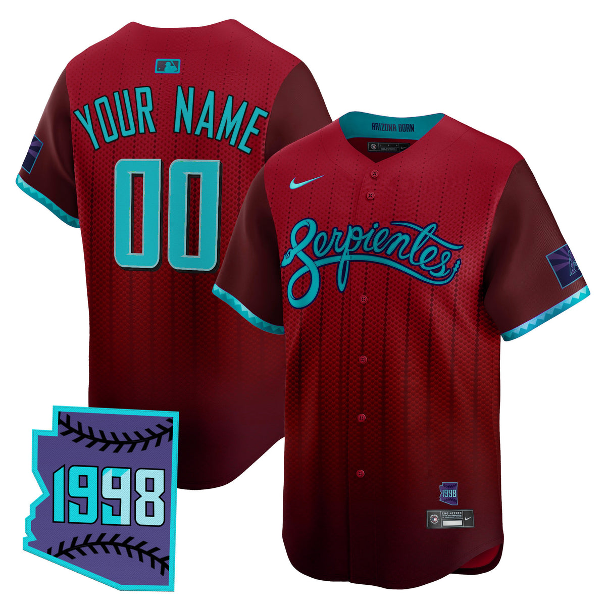 Arizona Diamondbacks 2025 City Connect Vapor Premier Limited Custom Jersey V2 - Stitched