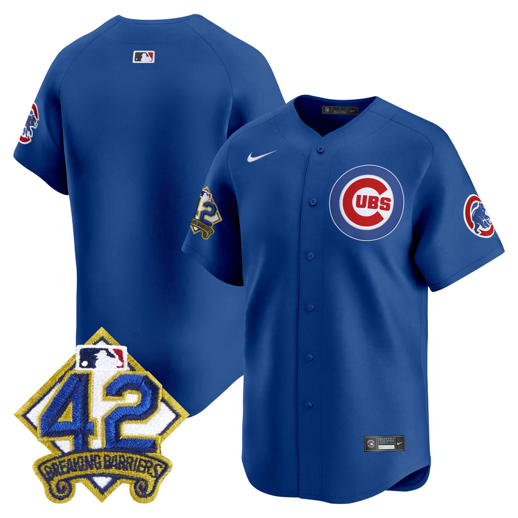 Men's Chicago Cubs 2025 Jackie Robinson Patch Vapor Premier Limited Jersey - All Stitched
