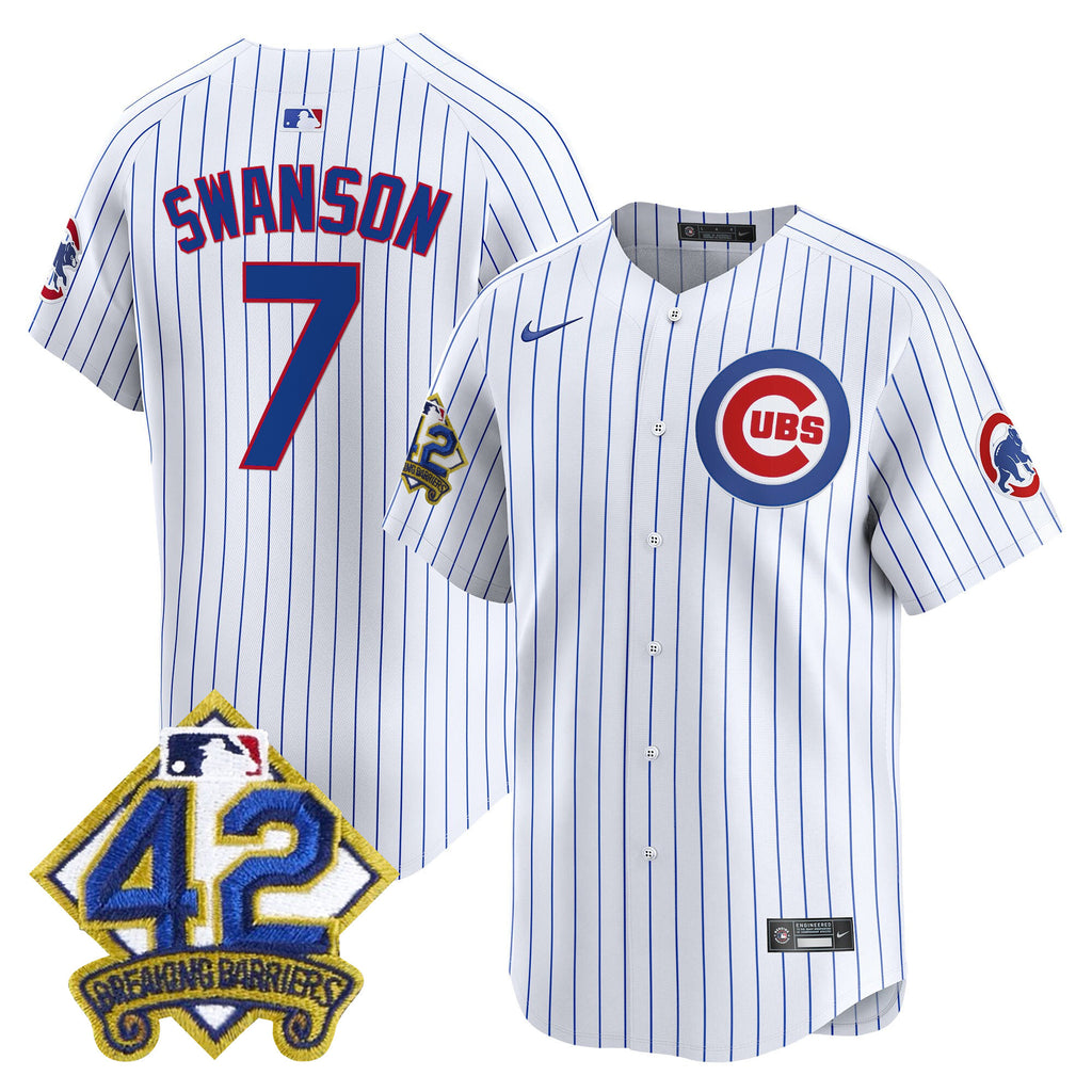 Men's Chicago Cubs 2025 Jackie Robinson Patch Vapor Premier Limited Jersey - All Stitched