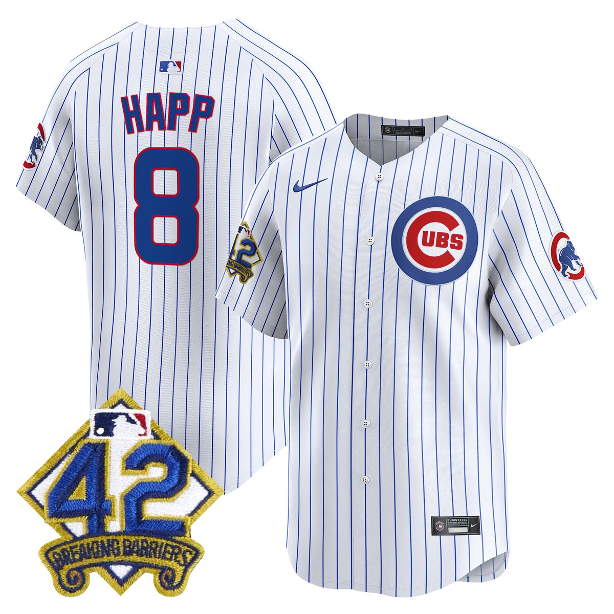 Men's Chicago Cubs 2025 Jackie Robinson Patch Vapor Premier Limited Jersey - All Stitched