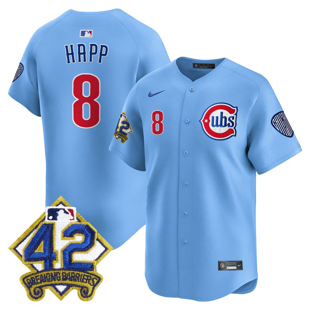 Men's Chicago Cubs 2025 Jackie Robinson Patch Vapor Premier Limited Jersey - All Stitched