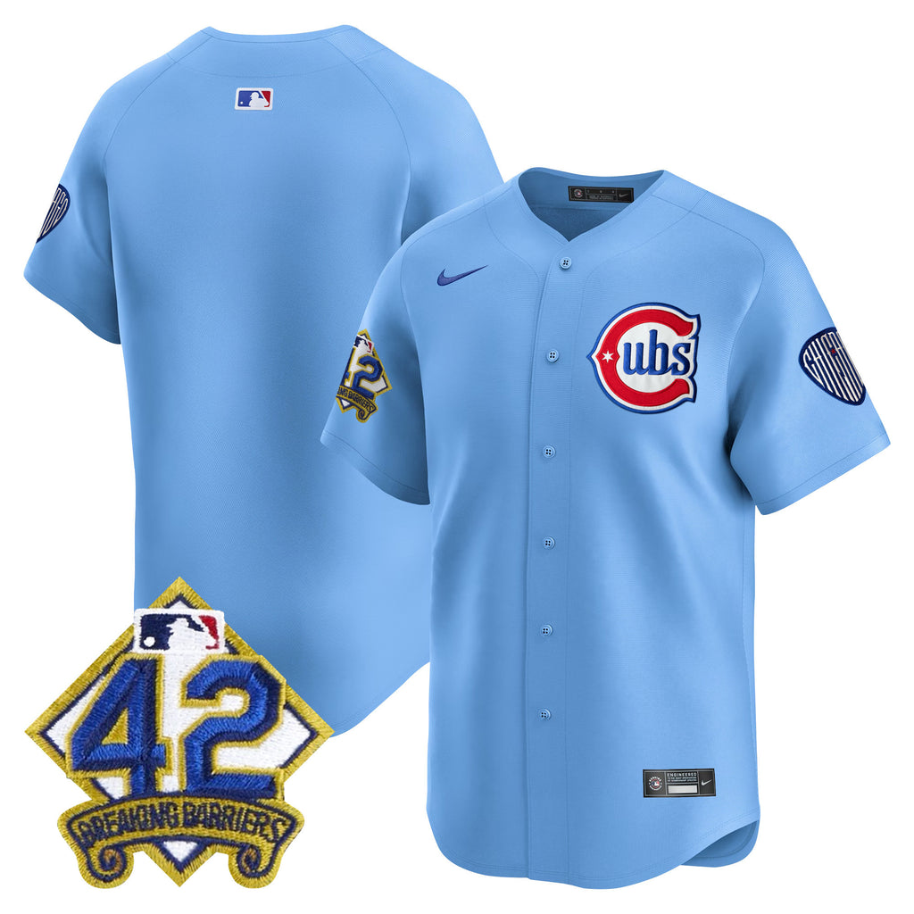 Men's Chicago Cubs 2025 Jackie Robinson Patch Vapor Premier Limited Jersey - All Stitched