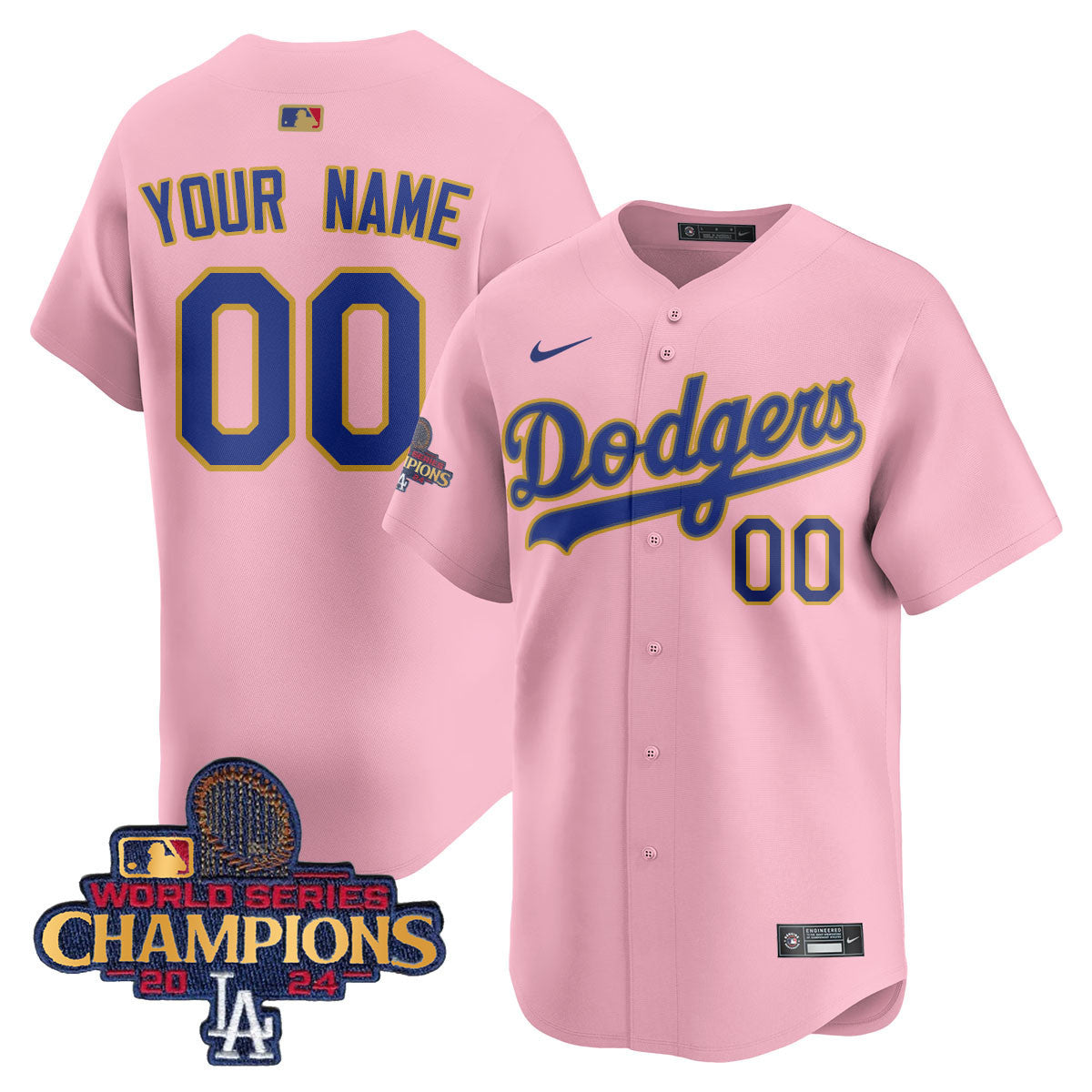 Custom Gender/Name Los Angeles Dodgers Gold 2025 Jersey - All Stitched
