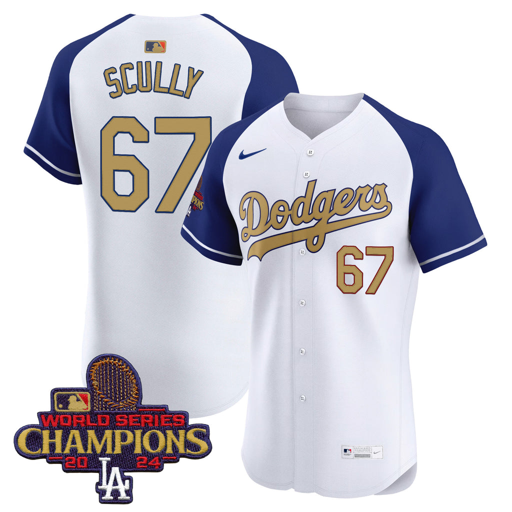 Men's Dodgers 2025 Gold Vapor Premier Elite Jersey - All Stitched