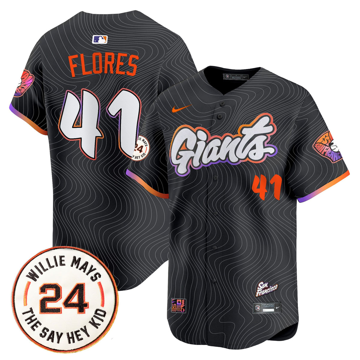 Men's San Francisco Giants 2025 Willie Mays Patch Vapor Premier Limited Jersey - All Stitched