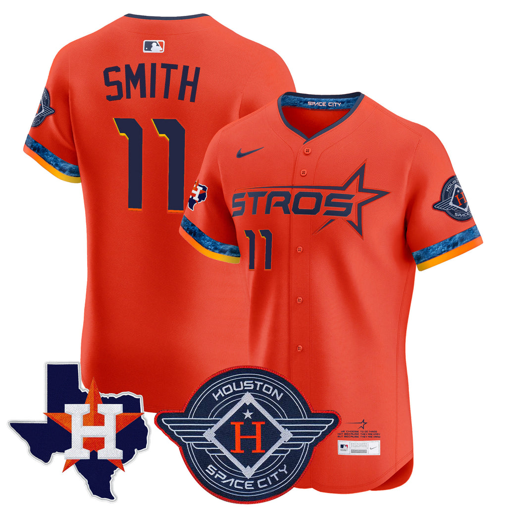 Men's Houston Astros 2025 City Connect Texas Patch Vapor Premier Elite Jersey - All Stitched