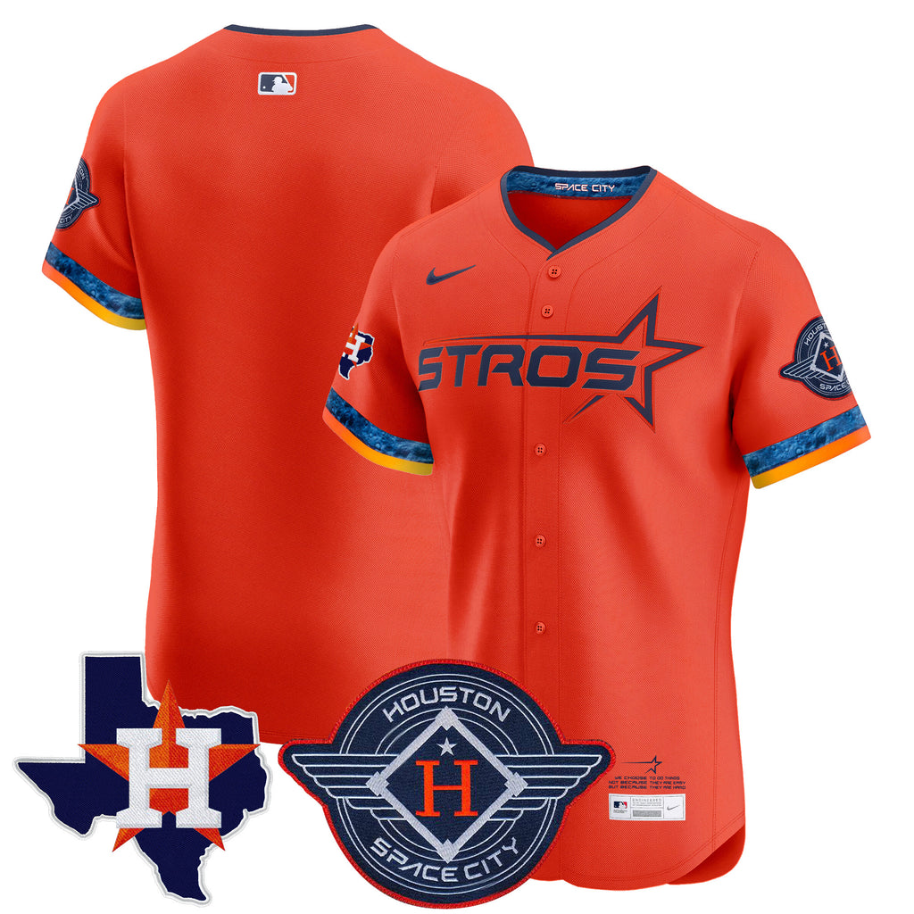 Men's Houston Astros 2025 City Connect Texas Patch Vapor Premier Elite Jersey - All Stitched