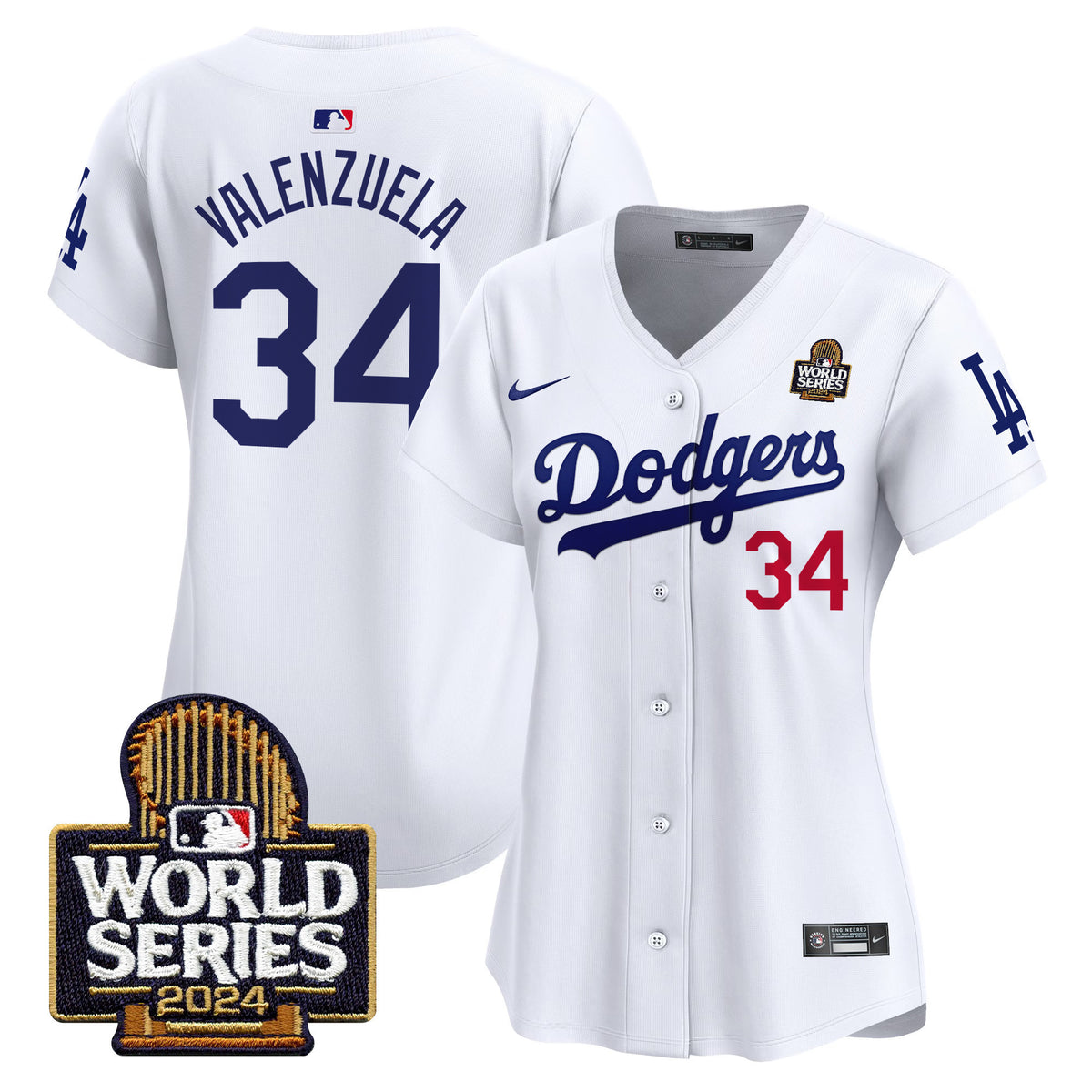 Women's Dodgers 2024 World Series Vapor Premier Limited Jersey V2 - All Stitched