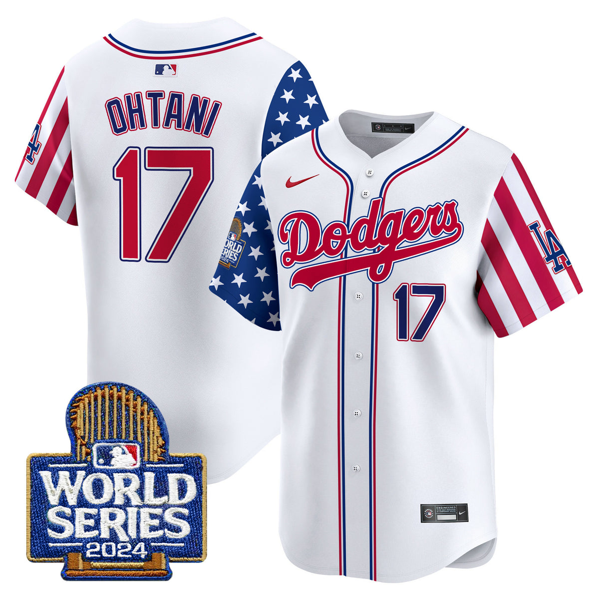 Men's Dodgers American Style 2024 World Series Vapor Premier Limited Jersey - All Stitched