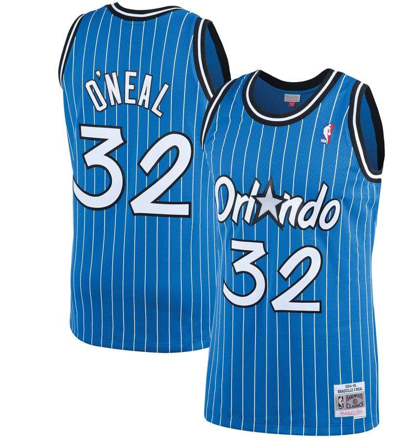 Men’s Shaquille O’Neal Orlando Magic 1994-95 Blue Swingman Replica Jersey By Mitchell & Ness